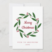 シンプルクリスマスリースグリーティングカード シーズンカード (正面)