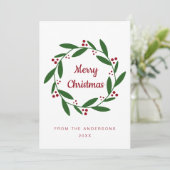 シンプルクリスマスリースグリーティングカード シーズンカード (スタンド正面)