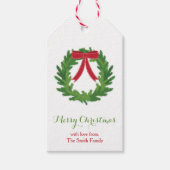 シンプルクリスマスリースホリデーギフトラベル ギフトタグ (正面)