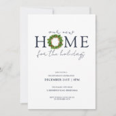 シンプルクリスマスリースホリデー引っ越し祝いパーティーパーティー 招待状 (正面)