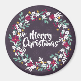 シンプルクリスマスリース紫 |マグネット マグネット