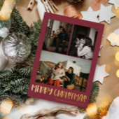 シンプルクリスマスレッド縦3枚の写真 |金ゴールド 箔シーズンカード