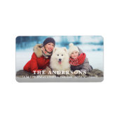 シンプルクリスマス写真パーソナライズされた差出人住所 ラベル (正面)