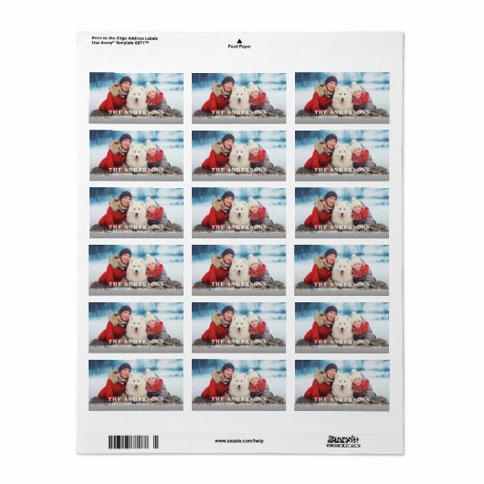 シンプルクリスマス写真パーソナライズされた差出人住所 ラベル (フルシート)