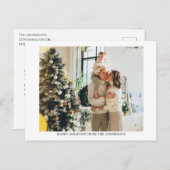 シンプルクリスマス写真ホリデーのメッセージはがき シーズンポストカード (正面/裏面)