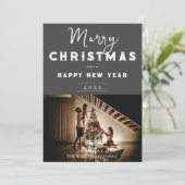 シンプルクリスマス写真 |グレー シーズンカード (スタンド正面)