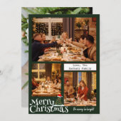 シンプルクリスマス家族タイポグラフィ3枚 シーズンカード (正面/裏面)