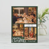 シンプルクリスマス家族タイポグラフィ3枚 シーズンカード (スタンド正面)