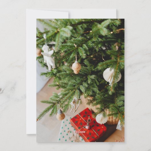 シンプルクリスマス家族タイポグラフィ3枚 シーズンカード (裏面)