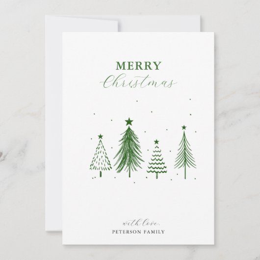 シンプルクリスマス松の木のパターン垂直 シーズンカード (正面)