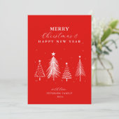 シンプルクリスマス松の木のパターン垂直 シーズンカード (スタンド正面)