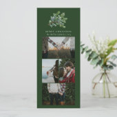 シンプルクリスマス水カラーフローラフォトコラージュ シーズンカード (スタンド正面)