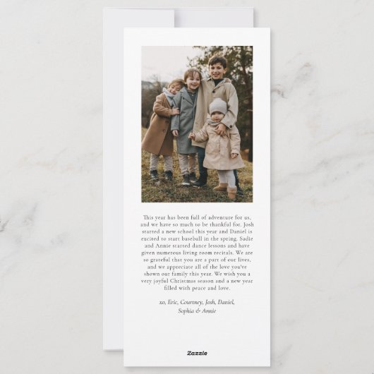 シンプルクリスマス水カラーフローラフォトコラージュ シーズンカード (裏面)