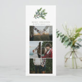 シンプルクリスマス水カラーフローラフォトコラージュ シーズンカード (スタンド正面)