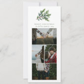 シンプルクリスマス水カラーフローラフォトコラージュ シーズンカード (正面)