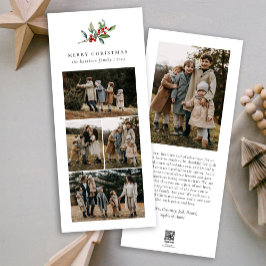 シンプルクリスマス水カラーフローラフォトコラージュ シーズンカード