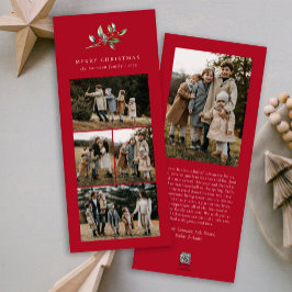 シンプルクリスマス水カラーフローラフォトコラージュ シーズンカード