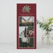 シンプルクリスマス水カラーフローラフォトコラージュ シーズンカード (スタンド正面)