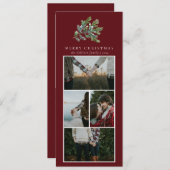 シンプルクリスマス水カラーフローラフォトコラージュ シーズンカード (正面/裏面)