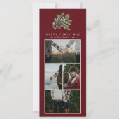 シンプルクリスマス水カラーフローラフォトコラージュ シーズンカード (正面)