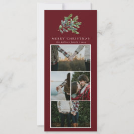 シンプルクリスマス水カラーフローラフォトコラージュ シーズンカード