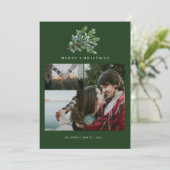 シンプルクリスマス水カラーフローラフォトコラージュ シーズンカード (スタンド正面)