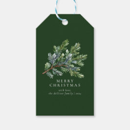 シンプルクリスマス水カラーフローラ ギフトタグ