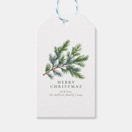 シンプルクリスマス水カラーフローラ ギフトタグ