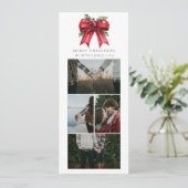 シンプルクリスマス水彩リボン写真コラージュ シーズンカード (スタンド正面)