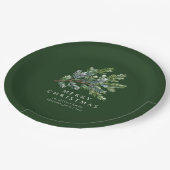 シンプルクリスマス水彩松 ペーパープレート (アングル)