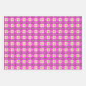 シンプルクリスマス用格子模様の赤とピンク市松模様に ラッピングペーパーシート (正面)
