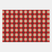 シンプルクリスマス用格子模様の赤と緑市松模様に ラッピングペーパーシート (正面3)