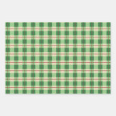 シンプルクリスマス用格子模様の赤と緑市松模様に ラッピングペーパーシート (正面2)