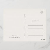 シンプルクリスマス赤5枚の写真金ゴールド 箔シーズンポストカード (裏面)