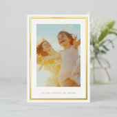 シンプルクリスマス金ゴールドフレカスタムーム写真 箔シーズンカード (立ち正面)