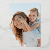 シンプルクリスマス金ゴールドフレカスタムーム写真 箔シーズンカード (裏面)