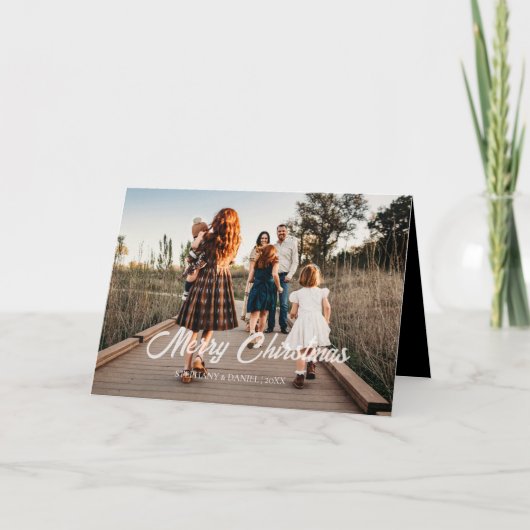 シンプルクリスマス1写真白黒 シーズンカード (正面)