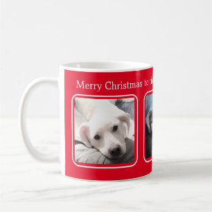 シンプルクリスマス3枚の写真赤と白 コーヒーマグカップ