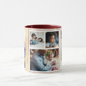 シンプルクリスマス5写真コラージュ黄色のブルゴーニュ マグカップ (中央)