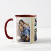 シンプルクリスマス5写真コラージュ黄色のブルゴーニュ マグカップ (左)