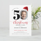 シンプルクリスマス50モダンthバースデーパーティー 招待状 (スタンド正面)