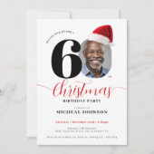 シンプルクリスマス60歳の誕生日パーティー 招待状 (正面)