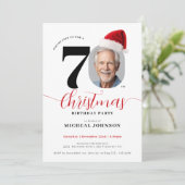 シンプルクリスマス70モダンthバースデーパーティー 招待状 (スタンド正面)