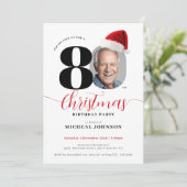 シンプルクリスマス80歳の誕生日パーティー 招待状 (スタンド正面)