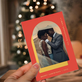 シンプルクリスマス |モダンフォトレッド 箔シーズンカード