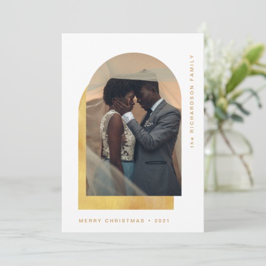 シンプルクリスマス |写真モダン2枚 シーズンカード (スタンド正面)