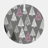 シンプルクリスマス：抽象芸術ツリーパターン ガラスオーナメント (裏面)