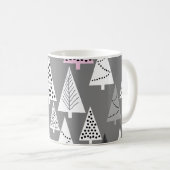シンプルクリスマス:抽象芸術ツリーパターン コーヒーマグカップ (正面右)
