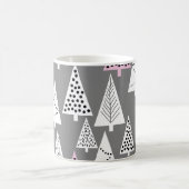 シンプルクリスマス:抽象芸術ツリーパターン コーヒーマグカップ (中央)