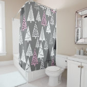 シンプルクリスマス:抽象芸術ツリーパターン シャワーカーテン (インサイチュ)